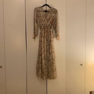 Mauve Floral Chiffon Dress